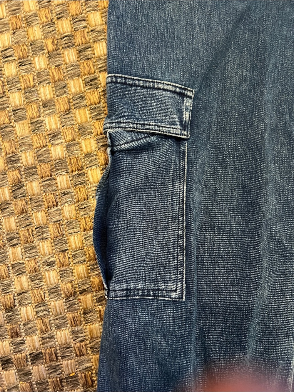Halara med Washed Cargo Denim Pants NEW without tags - Picture 2 of 3